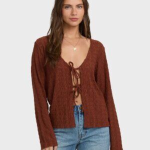 Billabong Brown Havana Long Sleeve Knit Top